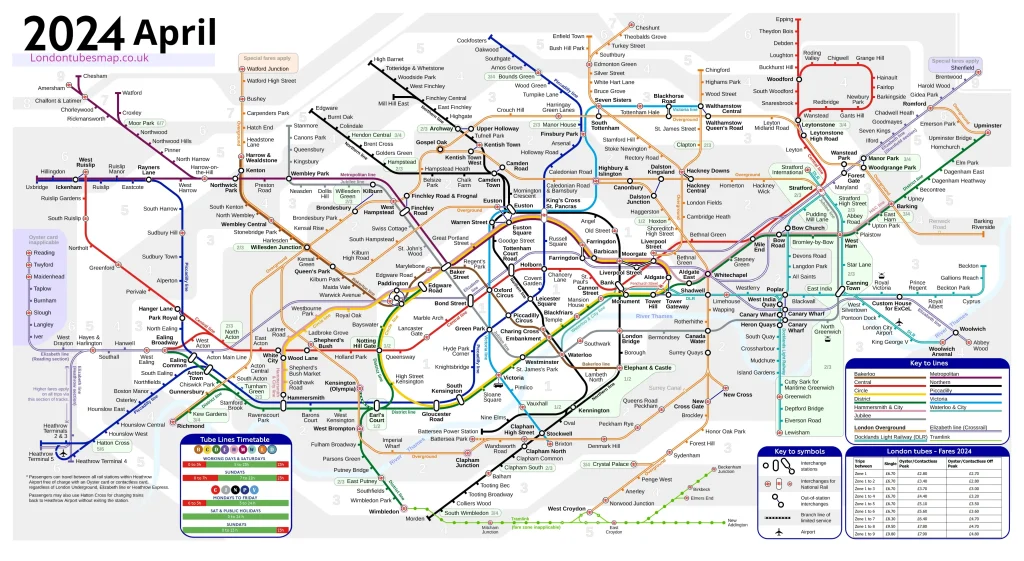 London Tube map 2024