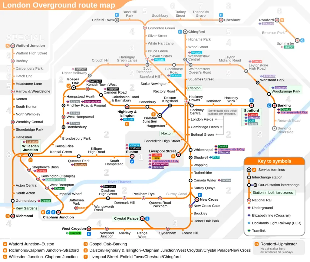 London Overground Route map